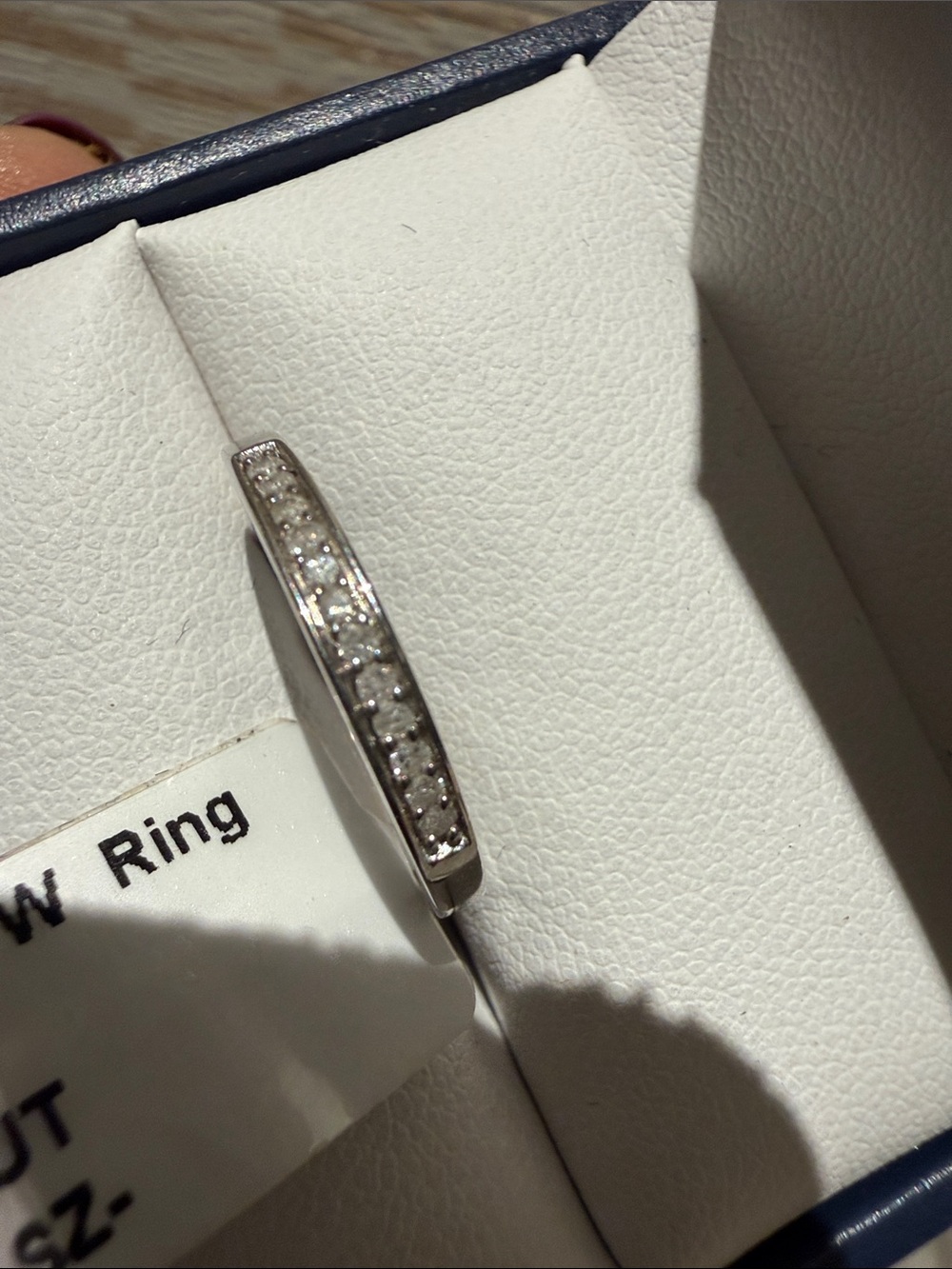 Source Unknown Silver Tone CZ Half-Eternity Ring